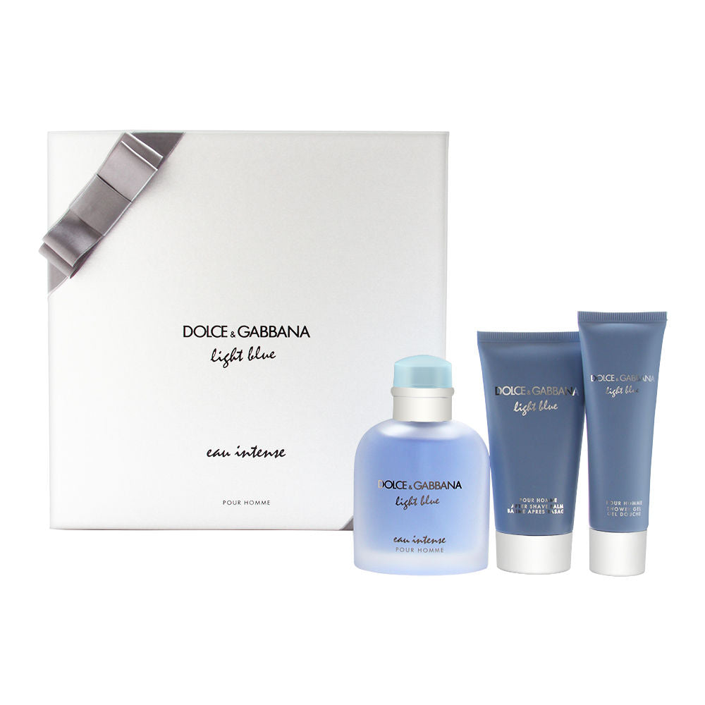 Light Blue Eau Intense 3 Piece Gift Set by Dolce & Gabbana for Men